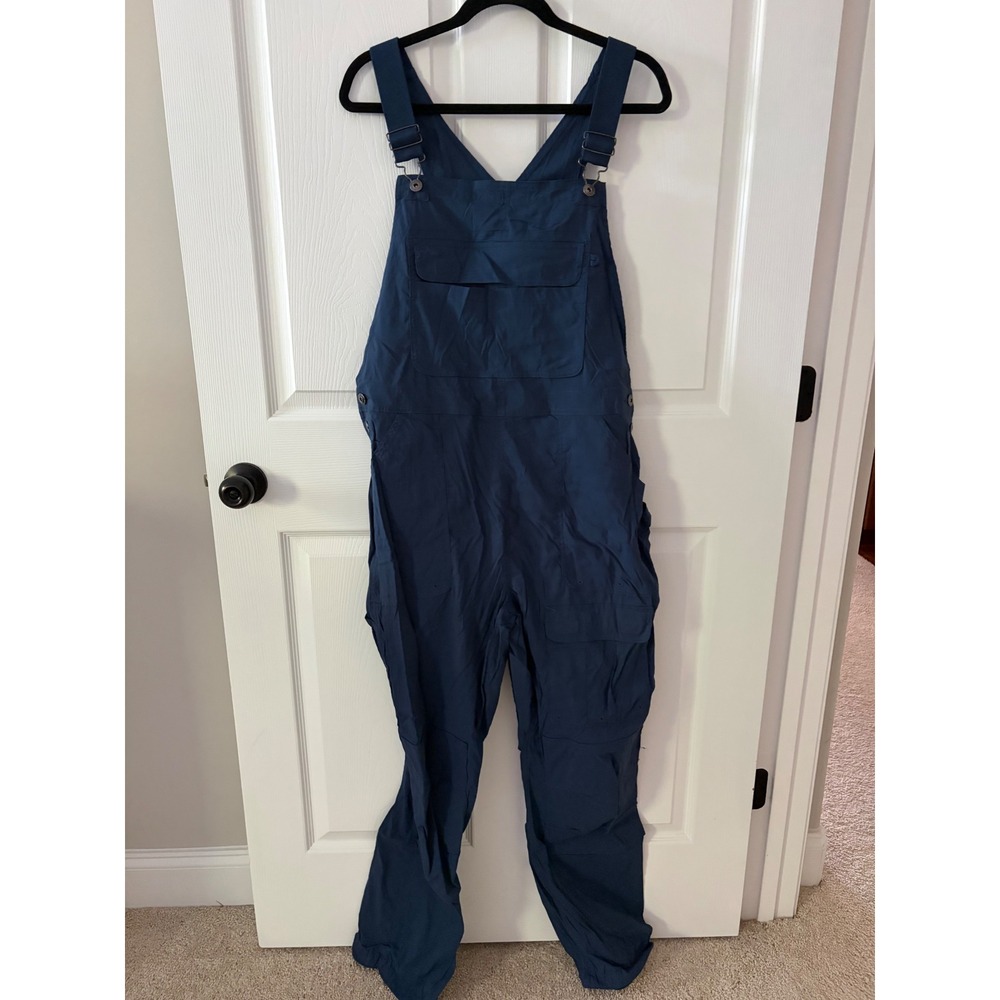 Duluth Trading Co Heirloom Gardening Bib Overalls Navy Blue Ripstop Nylon Large